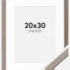 Ramme Ares Grå 20x30 cm - Passepartout Hvid 15x21 cm