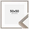 Ramme Ares Grå 50x50 cm - Passepartout Hvid 15x15 inches