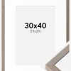 Ramme Ares Grå 30x40 cm - Passepartout Hvid 20x30 cm