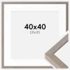 Ramme Ares Grå 40x40 cm - Passepartout Hvid 32x32 cm