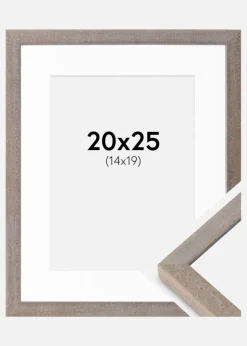 Ramme Ares Grå 20x25 cm - Passepartout Hvid 15x20 cm