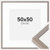 Ramme Ares Grå 50x50 cm - Passepartout Hvid 35x35 cm