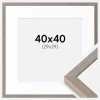 Ramme Ares Grå 40x40 cm - Passepartout Hvid 30x30 cm