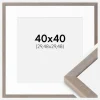 Ramme Ares Grå 40x40 cm - Passepartout Hvid 12x12 inches