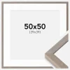 Ramme Ares Grå 50x50 cm - Passepartout Hvid 40x40 cm