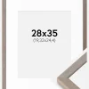 Ramme Ares Grå 28x35 cm - Passepartout Hvid 8x10 inches