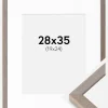 Ramme Ares Grå 28x35 cm - Passepartout Hvid 20x25 cm