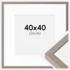 Ramme Ares Grå 40x40 cm - Passepartout Hvid 27x27 cm