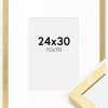 Ramme Ares Guld 24x30 cm - Passepartout Hvid 14x20 cm