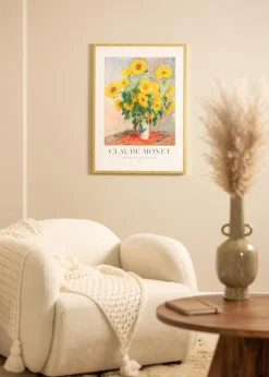 Ramme Ares Guld 50x60 cm - Passepartout Hvid 16x19 inches