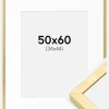 Ramme Ares Guld 50x60 cm - Passepartout Hvid 35x45 cm