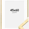 Ramme Ares Guld 45x60 cm - Passepartout Hvid 34x48 cm