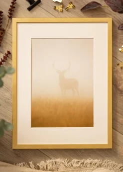 Ramme Ares Guld 50x65 cm - Passepartout Hvid 40x55 cm