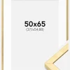 Ramme Ares Guld 50x65 cm - Passepartout Hvid 15x22 inches