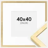Ramme Ares Guld 40x40 cm - Passepartout Hvid 25x25 cm