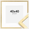 Ramme Ares Guld 40x40 cm - Passepartout Hvid 28x28 cm