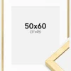 Ramme Ares Guld 50x60 cm - Passepartout Hvid 38x46 cm