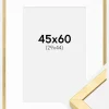 Ramme Ares Guld 45x60 cm - Passepartout Hvid 30x45 cm