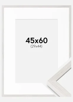 Ramme Ares Hvid Eg 45x60 cm - Passepartout Hvid 30x45 cm