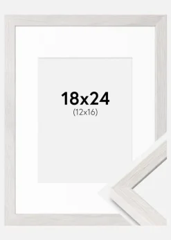 Ramme Ares Hvid Eg 18x24 cm - Passepartout Hvid 13x17 cm