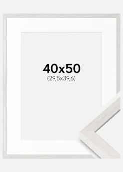 Ramme Ares Hvid Eg 40x50 cm - Passepartout Hvid 12x16 inches