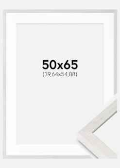 Ramme Ares Hvid Eg 50x65 cm - Passepartout Hvid 16x22 inches