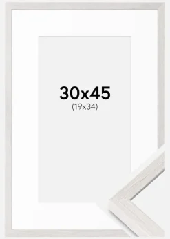 Ramme Ares Hvid Eg 30x45 cm - Passepartout Hvid 20x35 cm