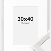 Ramme Ares Hvid Eg 30x40 cm - Passepartout Hvid 18x27 cm