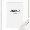 Ramme Ares Hvid Eg 30x40 cm - Passepartout Hvid 20x30 cm