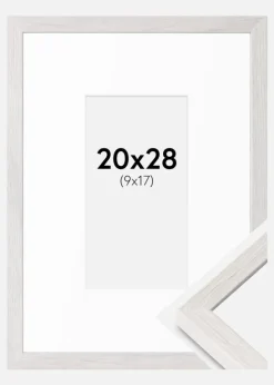 Ramme Ares Hvid Eg 20x28 cm - Passepartout Hvid 10x18 cm