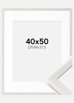 Ramme Ares Hvid Eg 40x50 cm - Passepartout Hvid 12x15 inches