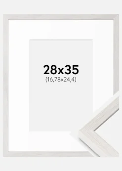 Ramme Ares Hvid Eg 28x35 cm - Passepartout Hvid 7x10 inches