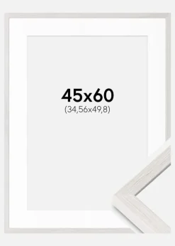 Ramme Ares Hvid Eg 45x60 cm - Passepartout Hvid 14x20 inches