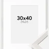 Ramme Ares Hvid Eg 30x40 cm - Passepartout Hvid 20x28 cm