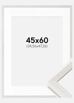 Ramme Ares Hvid Eg 45x60 cm - Passepartout Hvid 14x19 inches