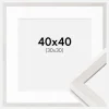 Ramme Ares Hvid Eg 40x40 cm - Passepartout Hvid 31x31 cm