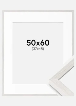 Ramme Ares hvid Eg 50x60 cm - Passepartout Hvid 38x46 cm