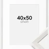 Ramme Ares Hvid Eg 40x50 cm - Passepartout Hvid 28x38 cm