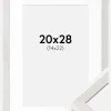 Ramme Ares Hvid Eg 20x28 cm - Passepartout Hvid 15x23 cm