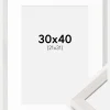 Ramme Ares Hvid Eg 30x40 cm - Passepartout Hvid 22x32 cm