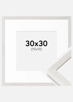 Ramme Ares hvid Eg 30x30 cm - Passepartout Hvid 20x20 cm