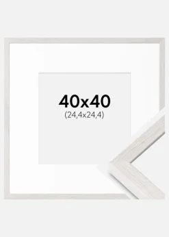 Ramme Ares Hvid Eg 40x40 cm - Passepartout Hvid 10x10 inches