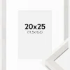 Ramme Ares hvid eg 20x25 cm - Passepartout hvid B6 125x176 mm