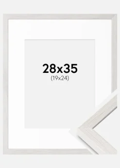 Ramme Ares Hvid Eg 28x35 cm - Passepartout Hvid 20x25 cm