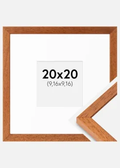 Ramme Ares Kirsebær 20x20 cm - Passepartout Hvid 4x4 inches