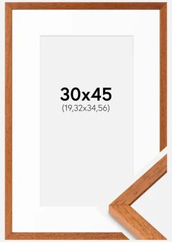 Ramme Ares Kirsebær 30x45 cm - Passepartout Hvid 8x14 inches