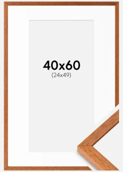 Ramme Ares Kirsebær 40x60 cm - Passepartout Hvid 25x50 cm