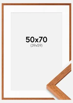 Ramme Ares Kirsebær 50x70 cm - Passepartout Hvid 40x60 cm