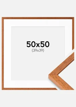 Ramme Ares Kirsebær 50x50 cm - Passepartout Hvid 40x40 cm