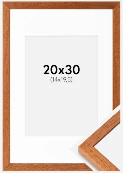 Ramme Ares Kirsebær 20x30 cm - Passepartout Hvid 15x21 cm